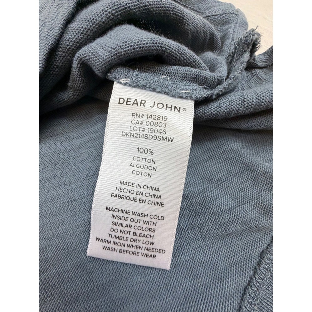 Dear John Womens Gray Blue Slub Knit Sleeveless Pleat Back TankTop Large DKN2148 - Picture 3 of 6